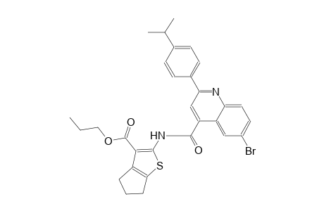 propyl 2-({[6-bromo-2-(4-isopropylphenyl)-4-quinolinyl]carbonyl}amino)-5,6-dihydro-4H-cyclopenta[b]thiophene-3-carboxylate