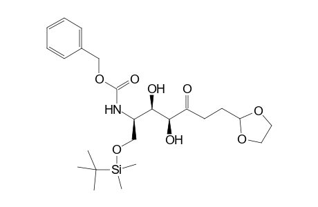 BENZYL-[(1R,2R,3S)-1-(TERT.-BUTYLDIMETHYLSILANYLOXYMETHYL)-6-(1,3-DIOXOLAN-2-YL)-2,3-DIHYDROXY-4-OXO-HEXYL]-CARBAMATE