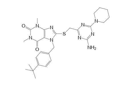 1H-purine-2,6-dione, 8-[[[4-amino-6-(1-piperidinyl)-1,3,5-triazin-2-yl]methyl]thio]-7-[[4-(1,1-dimethylethyl)phenyl]methyl]-3,7-dihydro-1,3-