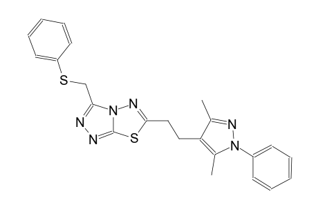 [1,2,4]triazolo[3,4-b][1,3,4]thiadiazole, 6-[2-(3,5-dimethyl-1-phenyl-1H-pyrazol-4-yl)ethyl]-3-[(phenylthio)methyl]-