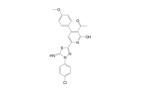 1-(6-(4-(4-Chlorophenyl)-4,5-dihydro-5-imino-1,3,4-thiadiazol-2-yl)-2-hydroxy-4-(4-methoxyphenyl)pyridin-3-yl)ethanone