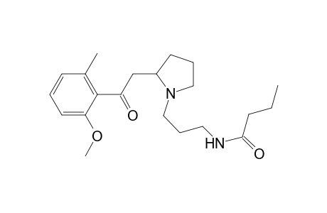 1-(3-Butanoylaminopropyl)-2-(2-methoxy-6-methylbenzoylmethylene)pyrrolidine (o-methyldinorperipentadenine)