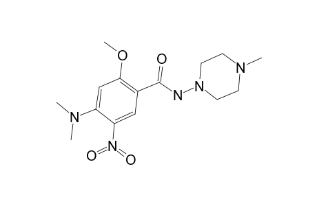 4-(dimethylamino)-2-methoxy-N-(4-methyl-1-piperazinyl)-5-nitrobenzamide