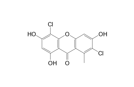 9H-Xanthen-9-one, 2,5-dichloro-3,6,8-trihydroxy-1-methyl-