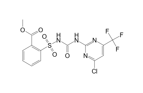 Benzoic acid, 2-[[[[[4-chloro-6-(trifluoromethyl)-2-pyrimidinyl]amino]carbonyl]amino]sulfonyl]-, methyl ester