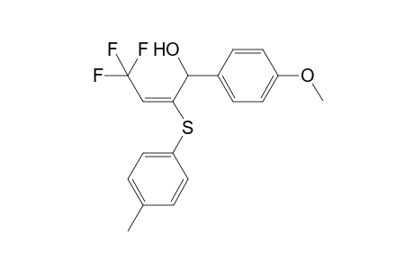 (E)-4,4,4-trifluoro-1-(p-methoxyphenyl)-2-(p-tolylthio)but-2-en-1-ol