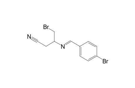 (E)-4-Bromo-3-{[(4-bromophenyl)methylene]amino}butanenitrile
