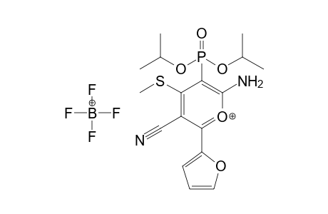 2-Amino-5-cyano-6-furoyl-4-methylsulfanyl-4H-pyran-3-ylphosphonic acid diisopropyl ester tetrafluoroborate