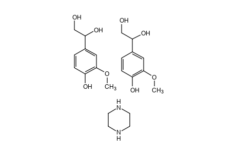 DL-1-(4-hydroxy-3-methoxyphenyl)-1,2-ethanediol, compound with piperazine (2:1)