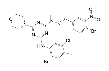 4-N-(2-bromo-5-chloro-4-methylphenyl)-2-N-[(E)-(4-bromo-3-nitrophenyl)methylideneamino]-6-morpholin-4-yl-1,3,5-triazine-2,4-diamine