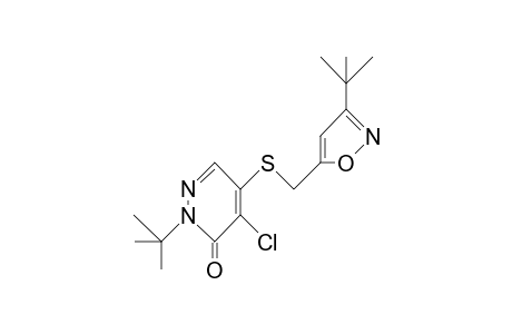 3(2H)-Pyridazinone, 4-chloro-2-(1,1-dimethylethyl)-5-[[[3-(1,1-dimethylethyl)-5-isoxazolyl]methyl]thio]-