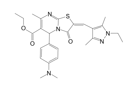 ethyl (2E)-5-[4-(dimethylamino)phenyl]-2-[(1-ethyl-3,5-dimethyl-1H-pyrazol-4-yl)methylene]-7-methyl-3-oxo-2,3-dihydro-5H-[1,3]thiazolo[3,2-a]pyrimidine-6-carboxylate