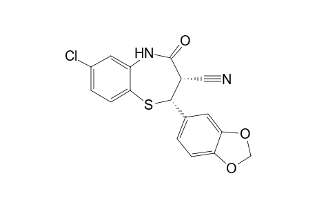 7-Chloro-3-cyano-2,3-dihydro-2-(3',4'-methylenedioxyphenyl)-1,5-benzothiazepin-4(5H)-one
