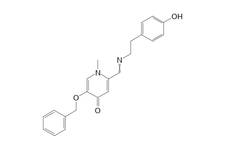 2-((4-Hydroxyphenethylimino)methyl)-5-(benzyl-oxy)-1-methylpyridin-4(1H)-one