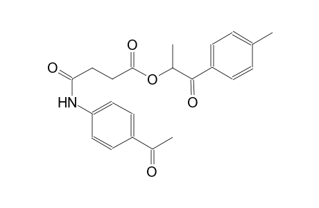 Butanoic acid, 4-[(4-acetylphenyl)amino]-4-oxo-, 1-methyl-2-(4-methylphenyl)-2-oxoethyl ester