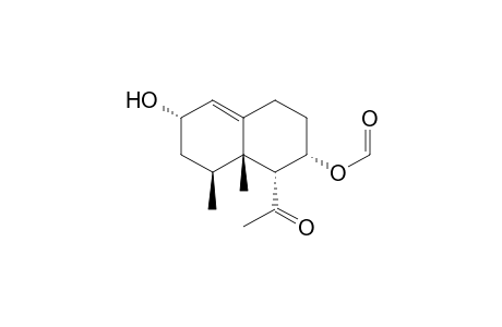 LAEVINOL_A;6-ALPHA-ACETYL-4-BETA,5-BETA-DIMETHYL-1-(10)-ENE-2-ALPHA-HYDROXY-7-ALPHA-FORMYLOXYDECALIN