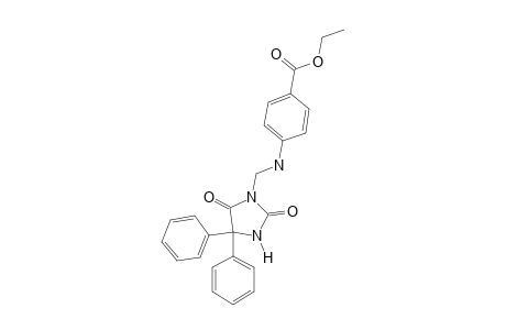 p-{[(2,5-dioxo-4,4-diphenyl-1-imidazolidinyl)methyl]amino}benzoic acid, ethyl ester