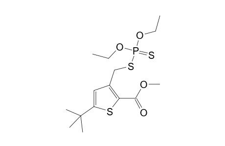 5-tert-butyl-3-(mercaptomethyl)-2-thiophenecarboxylic acid, methyl ester, S-ester with O,O-diethyl phosphorodithioate