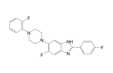 5-Fluoro-2-(4-fluorophenyl)-6-[4-(2-fluorophenyl)-1-piperazinyl]-1H-benzimidazole