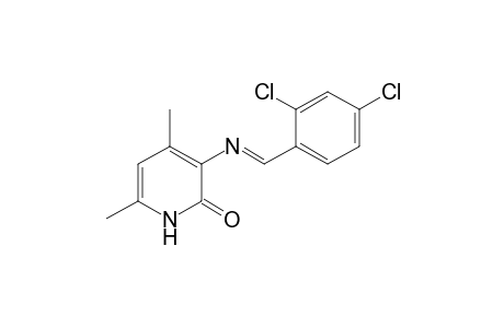 4,6-Dimethyl-2(1H)pyridone, 3-(2,4-dichlorophenylmethylenamino)