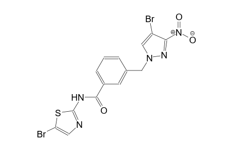 3-[(4-bromo-3-nitro-1H-pyrazol-1-yl)methyl]-N-(5-bromo-1,3-thiazol-2-yl)benzamide