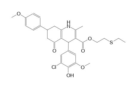 2-(ethylsulfanyl)ethyl 4-(3-chloro-4-hydroxy-5-methoxyphenyl)-7-(4-methoxyphenyl)-2-methyl-5-oxo-1,4,5,6,7,8-hexahydro-3-quinolinecarboxylate