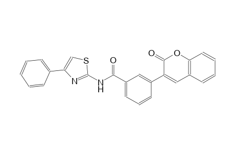 3-(2-oxo-2H-chromen-3-yl)-N-(4-phenyl-1,3-thiazol-2-yl)benzamide