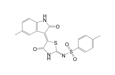 4-methyl-N-[(2Z,5Z)-5-(5-methyl-2-oxo-1,2-dihydro-3H-indol-3-ylidene)-4-oxo-1,3-thiazolidin-2-ylidene]benzenesulfonamide