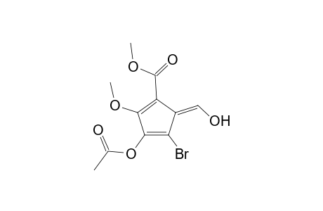 Methyl 3-acetoxy-4-bromo-6-hydroxy-2-methoxypentafulvene-1-carboxylate