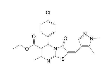 (2E)-5-(4-chlorophenyl)-2-[(1,5-dimethyl-4-pyrazolyl)methylidene]-7-methyl-3-oxo-5H-thiazolo[3,2-a]pyrimidine-6-carboxylic acid ethyl ester