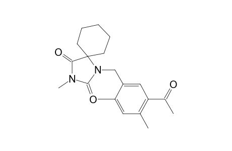 1-(5-acetyl-2,4-dimethylbenzyl)-3-methyl-1,3-diazaspiro[4.5]decane-2,4-dione