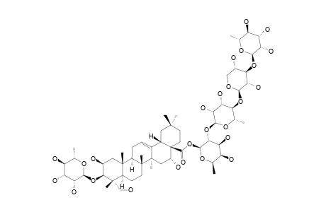 BELLIDIASTROSIDE-C1;3-O-ALPHA-L-RHAMNOPYRANOSYL-2-BETA,3-BETA,16-ALPHA,23-TETRAHYDROXYOLEAN-12-EN-28-OIC-ACID-28-O-ALPHA-L-RHAMNOPYRANOSYL-(