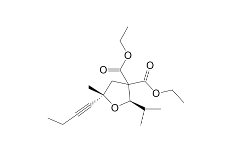 Diethyl 5-(but-1-ynyl)-2-isopropyl-5-methyloxolane-3,3-dicarboxylate