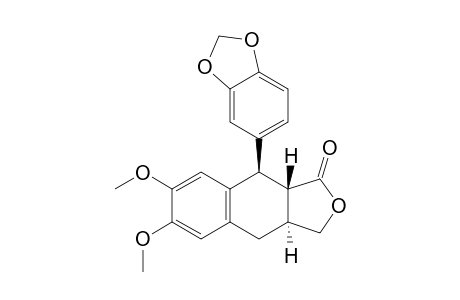 (-)-(1S,2R,3R)-1-(3',4'-METHYLENEDIOXYPHENYL)-3-(HYDROXYMETHYL)-6,7-DIMETHOXY-1,2,3,4-TETRAHYDRONAPHTHALENE-2-CARBOXYLIC-ACID-LACTONE