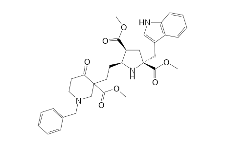 Dimethyl 2-(3'-indolylmethyl)-c-5-[1"-(1"'-benzyl-3"'-methoxycarbonyl-4-"'-oxopiperidyl)ethyl]pyrrolidine-r-2,c-4-dicarboxylate