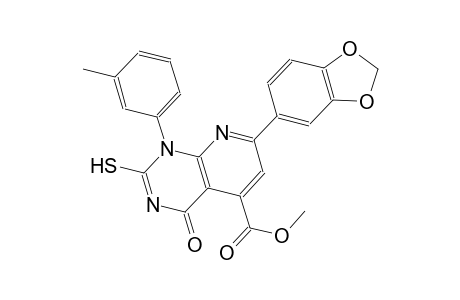 pyrido[2,3-d]pyrimidine-5-carboxylic acid, 7-(1,3-benzodioxol-5-yl)-1,4-dihydro-2-mercapto-1-(3-methylphenyl)-4-oxo-, methyl ester