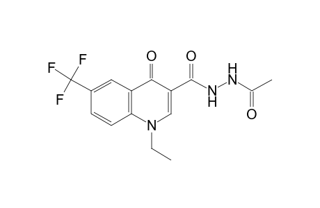 1-acetyl-2-{[1,4-dihydro-1-ethyl-4-oxo-6-(trifluoromethyl)-3-quinolyl]carbonyl}hydrazine