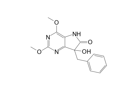 2,4-dimethoxy-7-oxidanyl-7-(phenylmethyl)-5H-pyrrolo[3,2-d]pyrimidin-6-one