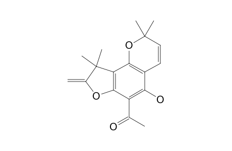 1-(2,3-DIHYDROXY-5-HYDROXY-3,3,8,8-TETRAMETHYL-2-YLIDEN-8H-BENZO-[1,2-B]-FURAN-[3,4-B']-PYRAN-6-YL)-ETHANONE