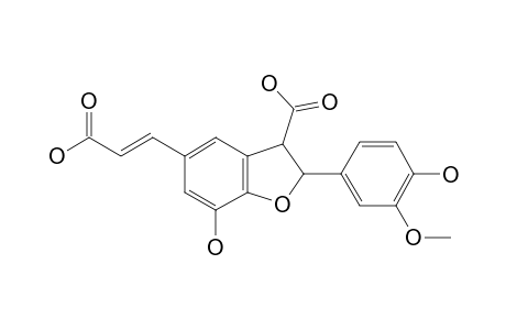 BETA-5-BENZOFURAN-FA-CAFA-DIMER;5-[(E)-2-CARBOXYVINYL]-7-HYDROXY-2-(4-HYDROXY-3-METHOXYPHENYL)-2,3-DIHYDRO-1-BENZOFURAN-3-CARBOXYLIC-ACID