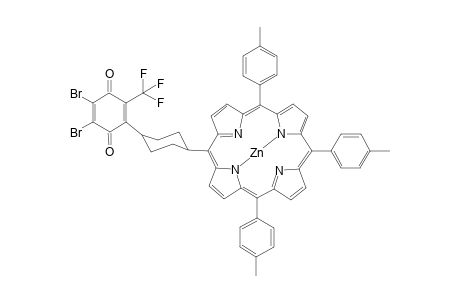 {5-[4(e)-(2,3-Dibromo-5-(trifluoromethyl)-1,4-benzoquinon-6-yl)cyclohex-(e)-yl]-10,15,20-tris(4-methylphenylene)porphyrinato}zinc(II)