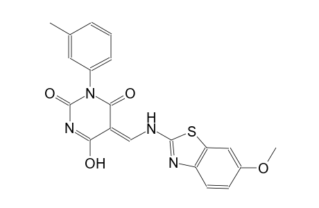 (5Z)-6-hydroxy-5-{[(6-methoxy-1,3-benzothiazol-2-yl)amino]methylene}-3-(3-methylphenyl)-2,4(3H,5H)-pyrimidinedione