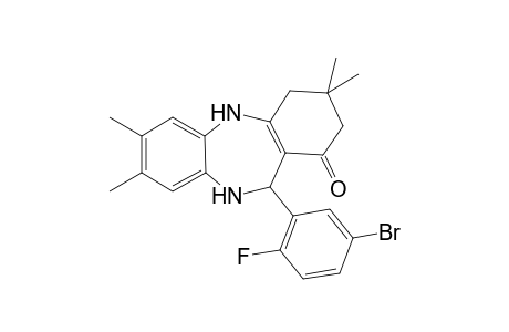 11-(5-Bromo-2-fluorophenyl)-3,3,7,8-tetramethyl-2,3,4,5,10,11-hexahydro-1H-dibenzo[b,e][1,4]diazepin-1-one