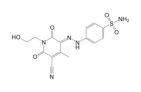 4-[(2E)-2-(5-cyano-1-(2-hydroxyethyl)-4-methyl-2,6-dioxo-1,6-dihydro-3(2H)-pyridinylidene)hydrazino]benzenesulfonamide