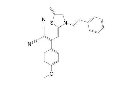 3-(4-METHOXYPHENYL)-2-CYANO-4-(5-METHYLENE-3-PHENETHYLTHIAZOLIDIN-2-YLIDENE)-BUT-2-ENENITRILE