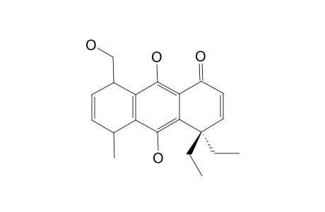 4,4-DIETHYL-9,10-DIHYDROXY-8-(HYDROXYMETHYL)-5-METHYL-5,8-DIHYDRO-1(4H)-ANTHRACENONE