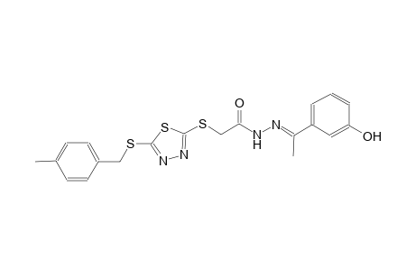 N'-[(E)-1-(3-hydroxyphenyl)ethylidene]-2-({5-[(4-methylbenzyl)sulfanyl]-1,3,4-thiadiazol-2-yl}sulfanyl)acetohydrazide