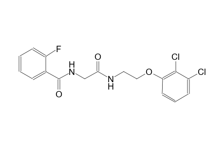 N-(2-{[2-(2,3-dichlorophenoxy)ethyl]amino}-2-oxoethyl)-2-fluorobenzamide