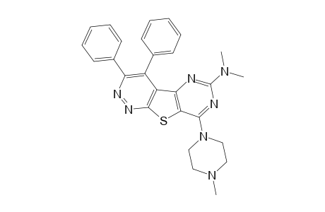 6-DIMETHYLAMINO-8-(4-METHYLPIPERAZINO)-3,4-DIPHENYLPYRIMIDO-[4',5':4,5]-THIENO-[2,3-C]-PYRIDAZINE