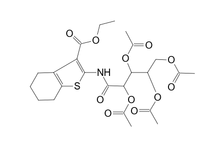 Benzothiophene-3-carboxylic acid, 4,5,6,7-tetrahydro-2-(2,3,4,5-tetraacetoxypentanoylamino)-, ethyl ester